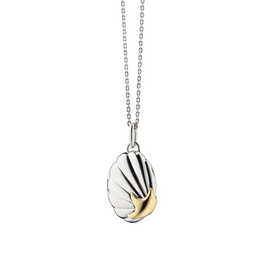 Monica Rich Kosann Classic Lockets Silver and Yellow Gold Neptune Shell Pendant image number 0